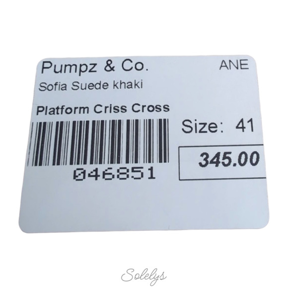 Anne Blum Sofia US 11 EU 42 Wooden Platform Suede Cross Strap Sandal Olive Green - Picture 9 of 11